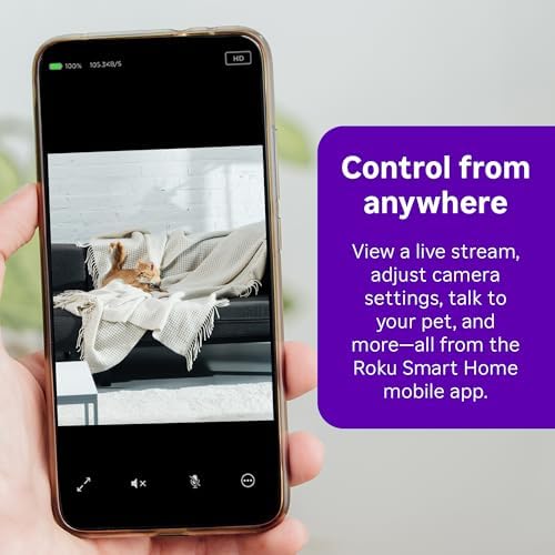Roku Indoor Camera, Home Security with 1080p HD Color Night Vision, 2-Pack - Image 5
