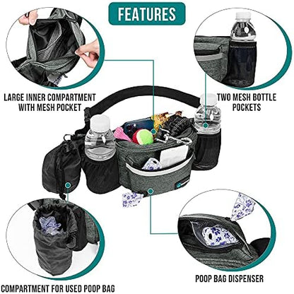 PetAmi Dog Fanny Pack, Treat Pouch for Dog Walking Training, Dark Gray - Image 3