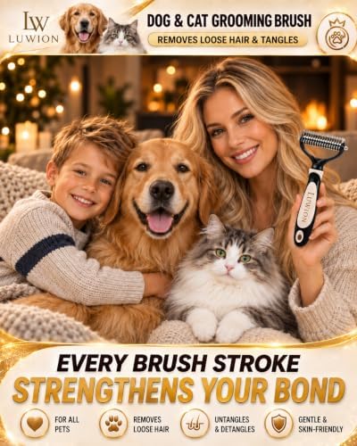 Double-Sided Dematting & Deshedding Brush for Dogs and Cats, Extra Wide Undercoat Rake for Medium & Long Coats, Removes Loose Undercoat Hair, Reduces Shedding - Image 7