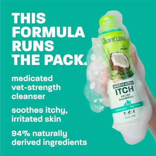 TropiClean Oatmeal Dog Shampoo, Medicated, 20oz - Image 3