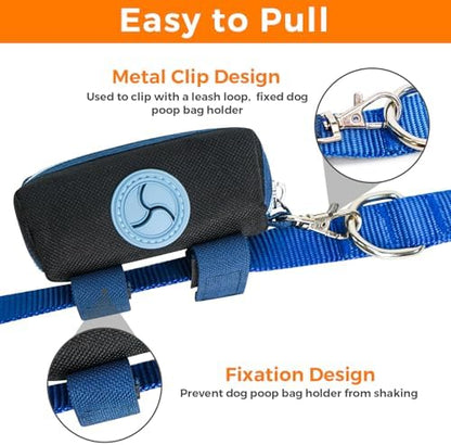 Dog Poop Bag Holder for Leash, Large-Capacity Canvas Pouch, Black - Image 4