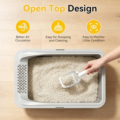 XL Stainless Steel Litter Box for Cats, 2 Pack High-Sided Large Pan - Image 6