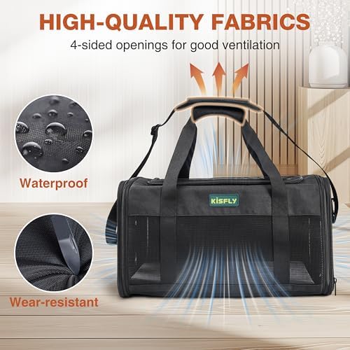Airline Approved Cat Carrier 17"x11"x9.5", Under Seat Pet Travel Bag - Image 2