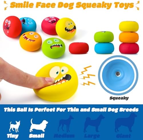 Hungdao 12 Pcs Squeaky Dog Toys, Small Dog Ball Bulk, Rubber Latex, Novelty - Image 3