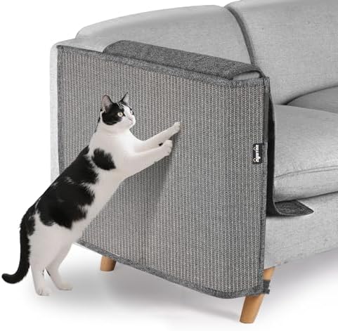 NATUYA Sisal Cat Scratching Pad Sofa Corner Protection, All Gray, Right by NATUYA