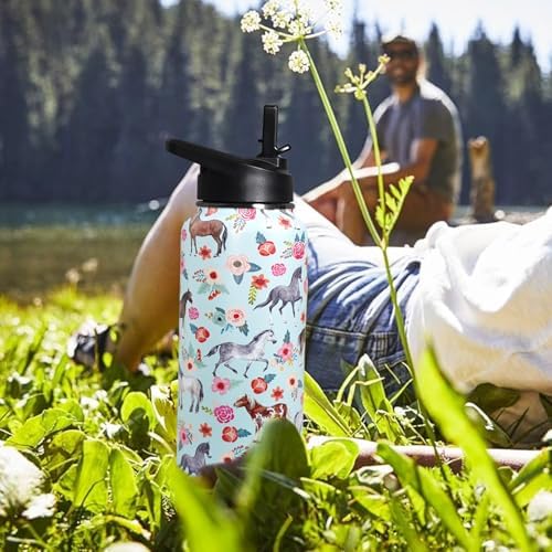 32oz Horse Stainless Insulated Aater Water Bottle with Straw,Horse Gym Hiking Sports Coffee Mug Cup Water Bottles,Horse Gifts for Women,Horse Decor Stuff Accessories - Image 7