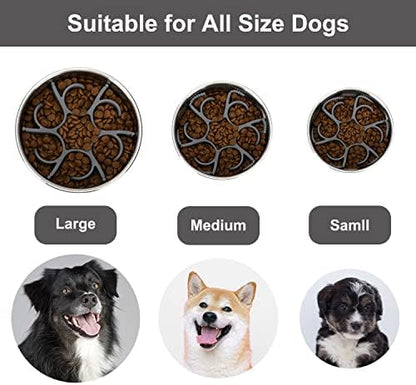 Dog Slow Feeder Bowls 2 PCS Silicone Spiral Pet Food Feeder Insert - Image 4