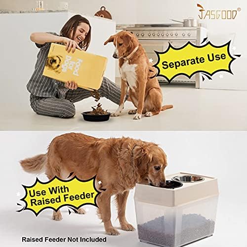 JASGOOD Large Dog Feeder Slow Eating Pet Bowl for Raised Pet Feeders Preventing Choking Food Water Bowl Elevated Diners Replacement Bowl (Black,Large,Fit Opening 8.9"-9.25") - Image 6