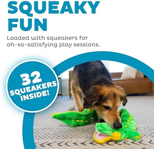 Outward Hound Squeaker Matz Plush Gator Dog Toy, 32 Squeakers, XXL, 52" - Image 2