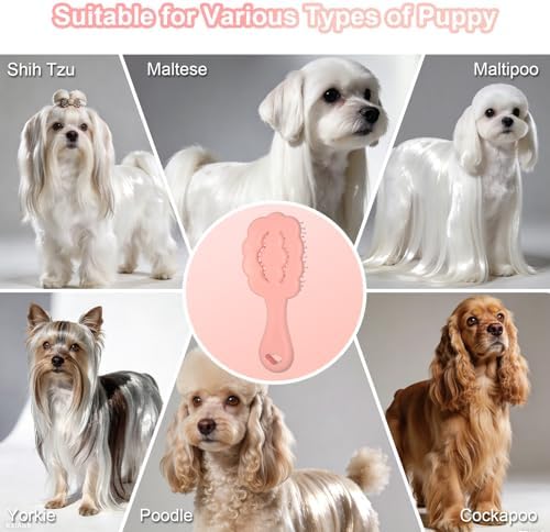 Cloud Shape Small Dog Grooming Brush (Pink) - Image 6