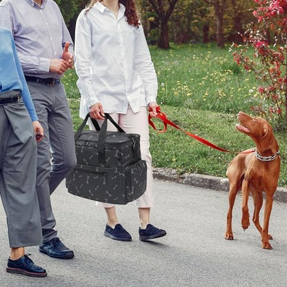 MYDAYS Dog Travel Bag, Pet Luggage Suitcase, Weekend Tote Carrier with Collapsible Bowl (Black1) - Image 6