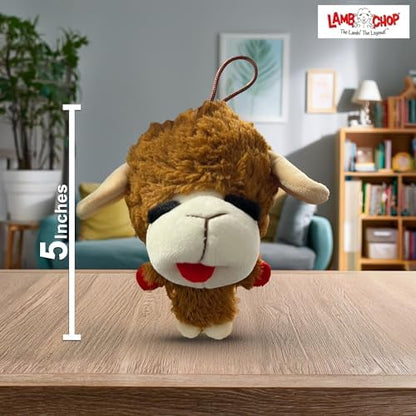 Multipet Knobby Noggins Lamb Chop Dog Toys | Lambchop Knobby Noggins Pet Toy | Squeaky Dog Toy Plush | 3 Pack (Black + Brown + White) (5") - Image 2