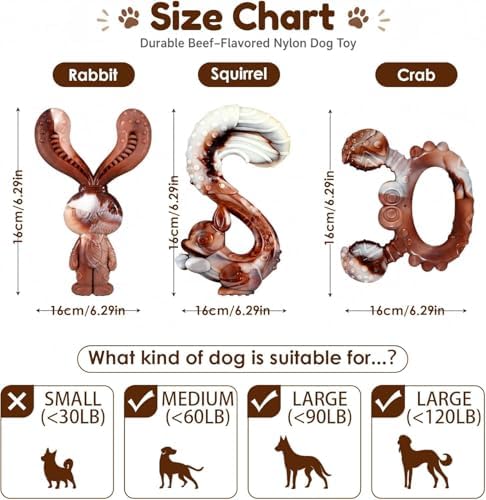 Indestructible Dog Toys for Aggressive Chewers, Tough and Durable Chew Toys for Large Medium Dogs, Interactive Dog Chew Toys to Keep Them Busy (B Squirrel) - Image 3