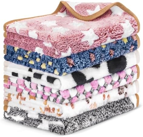 6 Pcs Dog Blanket Super Soft Pet Puppy Blankets Calming Dog Blankets for Small, Medium Large Dogs Warm Sleep Mat Washable Dog Blanket for Puppy Cat (36"×24") by YedsIntu