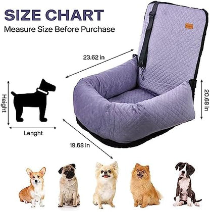 Dog Car Seat for Small Medium Dogs Pet Up to 40 lbs Purple - Image 2