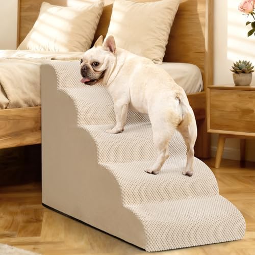 Aodisman Dog Stairs for High Beds,5 Step Pet Ramp for Dogs and Cats,22.4" H - Image 5