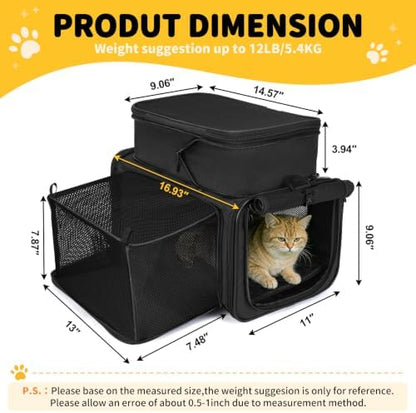 Apollo Walker Cat Carrier Airline Approved Expandable Black - Image 2