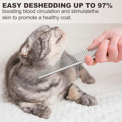 Yaomiao 9 Pcs Dog Grooming Kit Nail Clippers Deshedding Tools,Fresh Color - Image 4