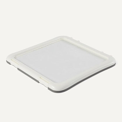 Amazon Basics Dog Training Pad Holder with Secured Latches, Extra Thick and Non-Slip Base, Recycled Plastic, 24 inch, Small, White and Charcoal