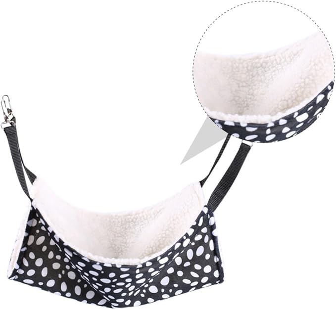 COHEALI Double-Sided Hanging Cat Hammock Breathable Pet Bed 27x27cm Compact Black and White Dots Suitable for Indoor Cats Winter Warm Den