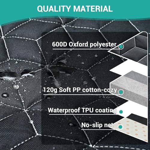 Dog Car Seat Covers for Ford f150/Ram1500/Nissan Frontier/Toyota Tacoma/GMC Canyon/Silverado, Waterproof Pet Back Seat Cover for Trucks, Scratchproof Nonslip Durable Rear Seat Cover for Dogs(Green) - Image 7