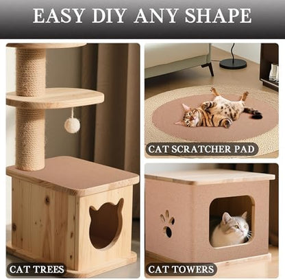 15.7'' x 23.6'' Cat Scratch Furniture Protector Cat Wall Scratcher Mat AdhesiveTrimmable Cloth Couch Anti-Scratch Cover DIY Climb Couch Protector from Claws, Replacement Pads，Beige - Image 7