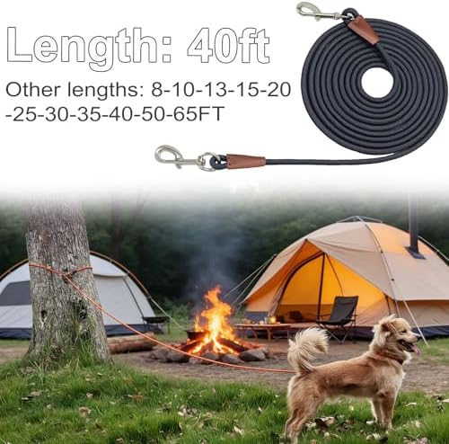 40FT Dog Tie Out Leash Long Tether 8-10-13-15-20-25-30-35-50-65FT - Image 3