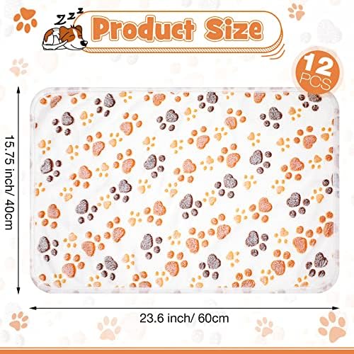 Tegeme 12 Pcs Puppy Blanket for Cat, 23 x 16 Inch, White - Image 2
