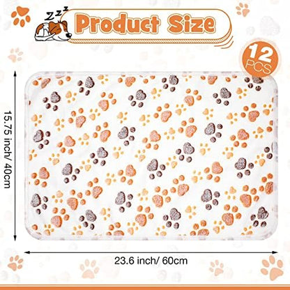 Tegeme 12 Pcs Puppy Blanket for Cat, 23 x 16 Inch, White - Image 2