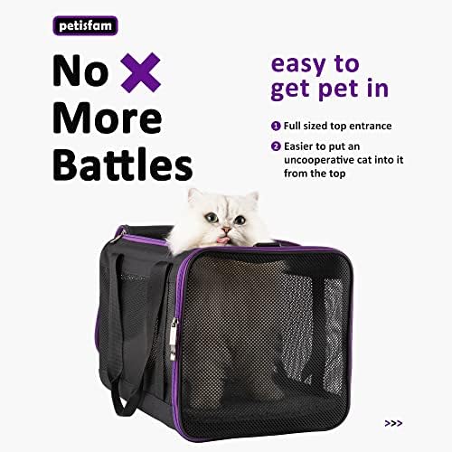 Soft Pet Carrier for Large and Medium Cats, 2 Kitties, Small Dogs. Easy to Get Cat in, Great for Cats that Don't Like Carriers (Black) - Image 2