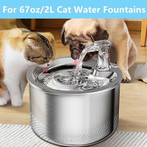 12 Set Replacement Carbon Filters, Cat Water Fountain Filters for 67oz/2L Stainless Steel Pet Fountain, Triple Filtration System - Image 2