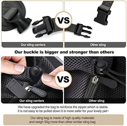 FDJASGY Pet Sling Carrier for Small Dogs Cats,Breathable Mesh Travelling Hand Free Puppy Backpack with Pouch and Adjustable Strap Carrier - Image 4