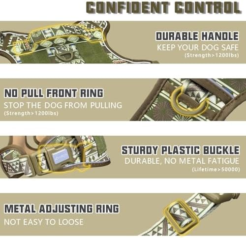 AUROTH Dog Harness for Small Medium Dogs, Tactical No Pull Dog Vest - Image 3