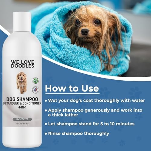Dog Shampoo Conditioner & Detangler, Hypoallergenic Tearless Unscented 16OZ - Image 5