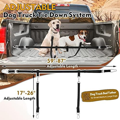 Snagle Paw Dog Leash for Truck Bed, Up to 150 lbs, for 2 Dogs - Image 2