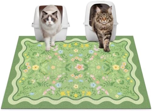 Glittme Cat Litter Mat, 33"x22" Non-Slip Washable Trapping Mat for Cats by Glittme