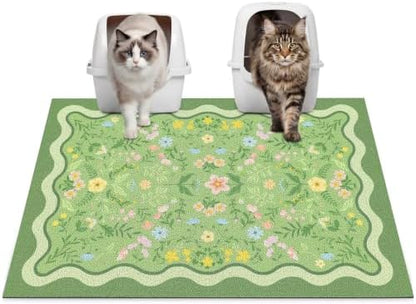 Glittme Cat Litter Mat, 33"x22" Non-Slip Washable Trapping Mat for Cats by Glittme