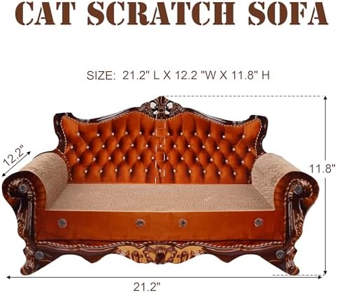 COOZMENT Sofa Shaped Scratching Couch,Thick Scratching Cardboard, Lounge Bed for Indoor Rest&Play, Sofa Scratcher Pad (21.2" L X 12.2 "W X 11.8" H) - Image 2
