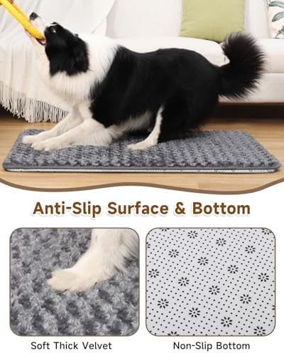 Dog Bed for Crate, High Resilience Foam Pad Mat Bed, 29x18, Dark Grey - Image 3