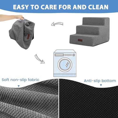 Aodisman Dog Stairs for Small Dogs & Cats,3-Step Pet Steps for Couch & Bed - Image 4