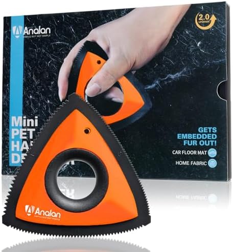 Analan Mini Pet Hair Remover for Car Detailing Dog Hair Tool Brush(Orange) by ANALAN