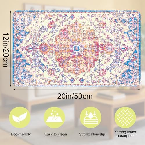 Cat Food Mat Pet Feeding Mats Dog Bowls Mat Cat Water Mat 12x20 Inch Boho1 - Image 6