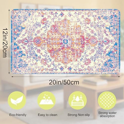 Cat Food Mat Pet Feeding Mats Dog Bowls Mat Cat Water Mat 12x20 Inch Boho1 - Image 6