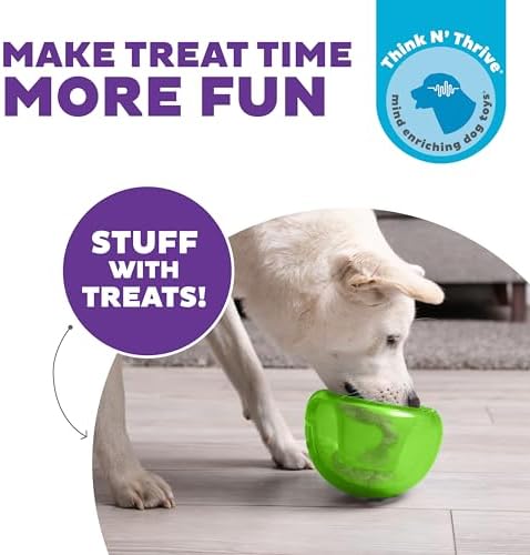 Outward Hound by Planet Dog Snoop Dog Toy – Treat‑Dispenser Puzzle Ball,Interactive Slow Feeder,Medium to Large Dogs,Bouncy & Mint-Infused,Green,5",(Pack of 2) - Image 3