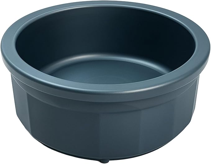 Pet Crock Bowl – Thick Durable Plastic Non-Tip Food & Water Dish for Dogs, Cats & Small Animals - 5.5 Inch Diameter – Indoor/Outdoor – Chew Resistant, Easy Clean (Blue, Medium 16oz)