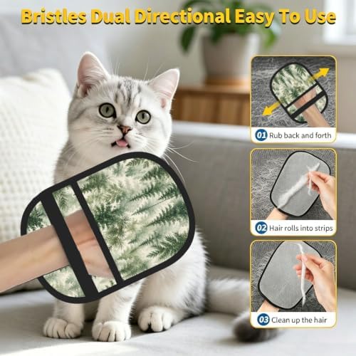 Rustic Forest Pet Hair Removal Glove Brush Pet Hair Remover Tool for Carpet - Image 6