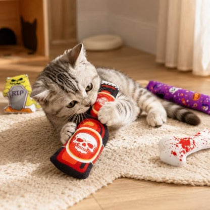 Random Halloween Catnip Toys for Indoor Cats with Crinkle 4 Pack - Image 6