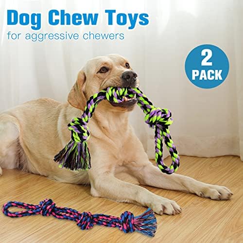 UPSKY Dog Rope Toys 2 Nearly Indestructible Dog Toys, Dog Toy for Medium to Large Breed, Dental Cleaning Chew Toys, Dog Tug Toy for Boredom, Dog Teething Toys, Dog Rope Toy for Aggressive Chewers - Image 7