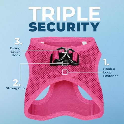 Best Pet Supplies Voyager Step-in Air All Weather Mesh Harness and Reflective Dog 5ft Leash Combo with Neoprene Handle, for Small, Medium and Large Breed Puppies - Fuchsia, Medium - Image 3