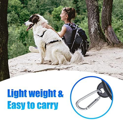 Large Dog Bowl Pet Collapsible Bowls, 2 Pack Collapsible Dog Water Bowls for Cats Dogs, Portable Pet Feeding Watering Dish for Walking Parking Traveling with 2 Carabiners (Large, Black+Black) - Image 3